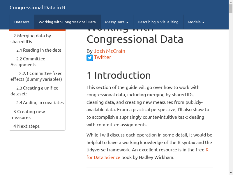 Preview of Working with Congressional data