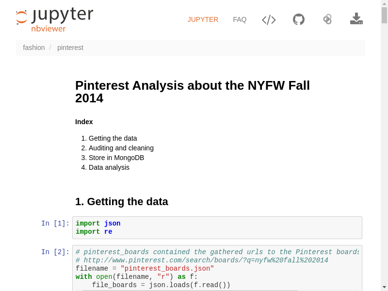 Preview of Analysis of Pinterest data about NY Fashion Week