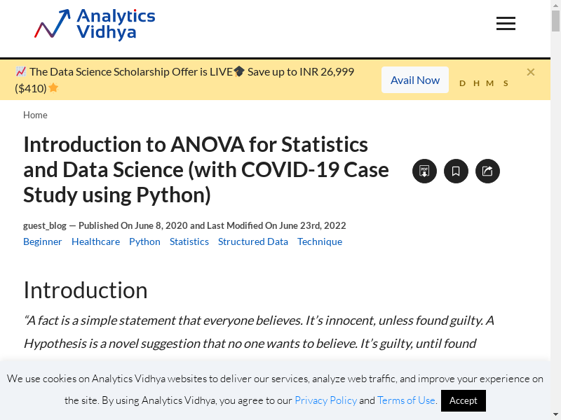 Preview of ANOVA - using COVID data