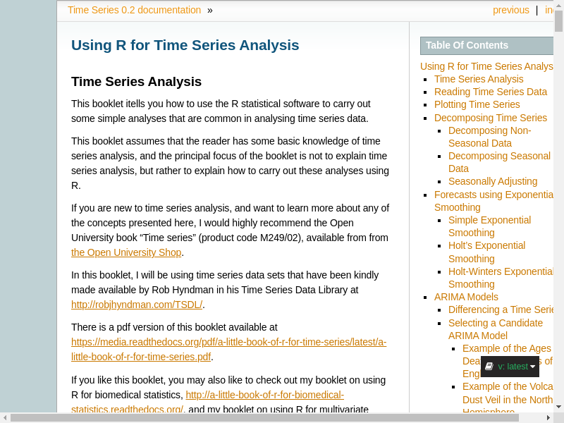 Preview of Time series analysis