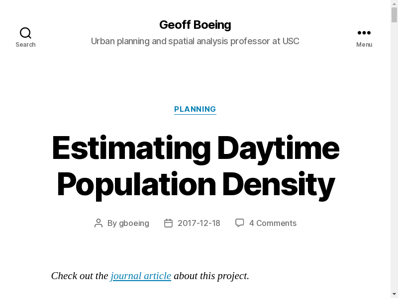 Preview of Estimating Daytime Population Density