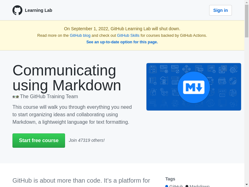 Preview of Communicating using Markdown (create GitHub site)