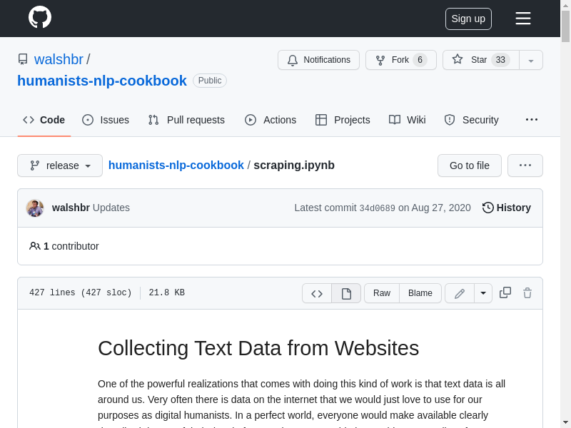 Preview of Collecting data from websites