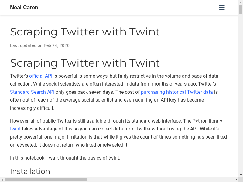 Preview of Scraping Twitter with Twint
