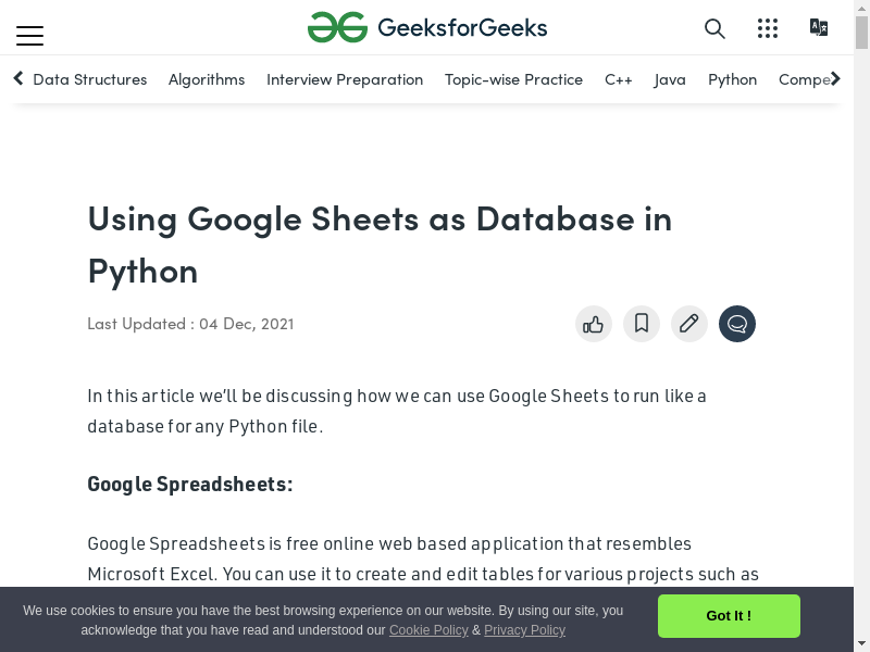 Preview of Use Google Sheet as Python Database