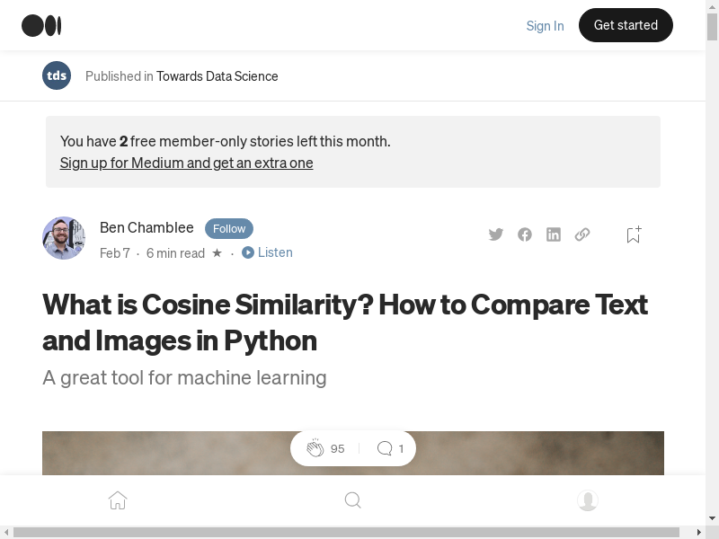Preview of Compare text or images with Cosine Similarity