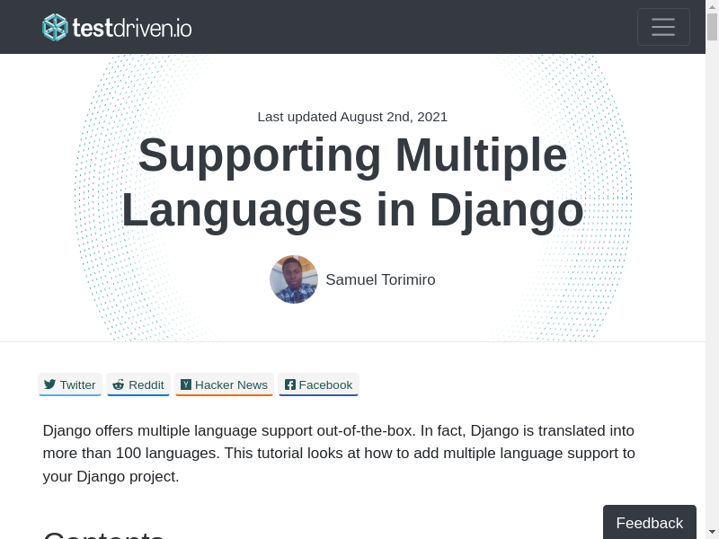 Preview of Supporting Multiple Languages in Django