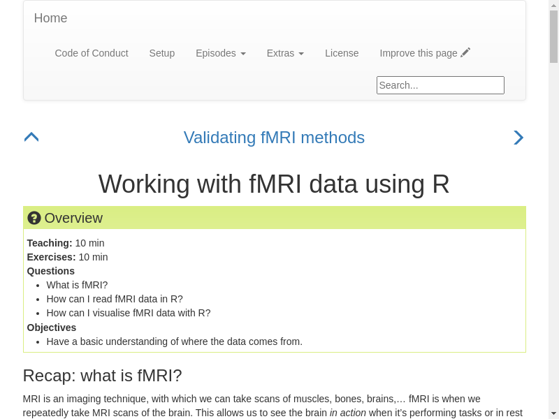 Preview of Working with fMRI data