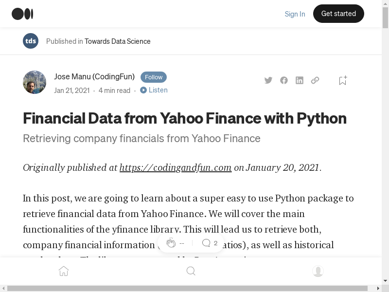 Preview of Get financial information of companies