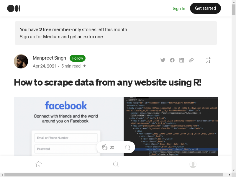 Preview of Scrape data using R