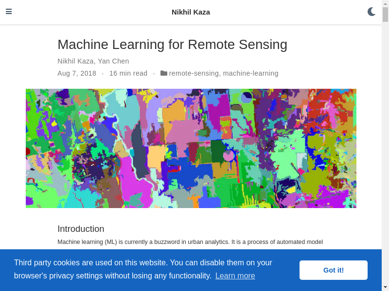 Preview of Machine Learning for Remote Sensing