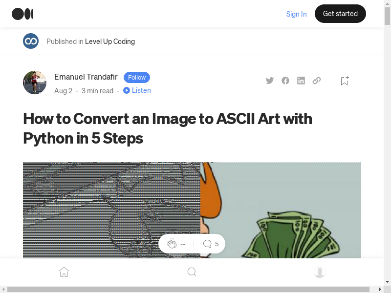Preview of Convert image to ASCII art