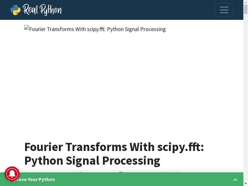 Preview of Fourier Transformations (signal processing)