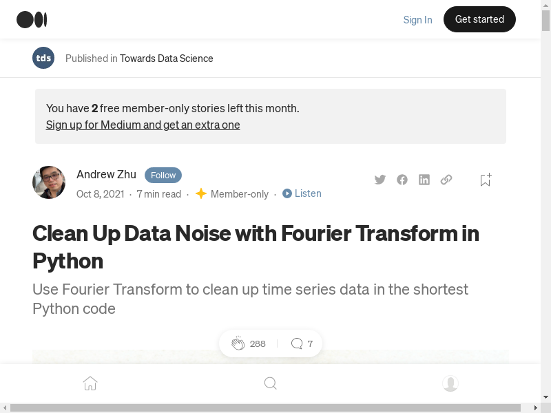 Preview of Clean Up Data Noise with Fourier Transform