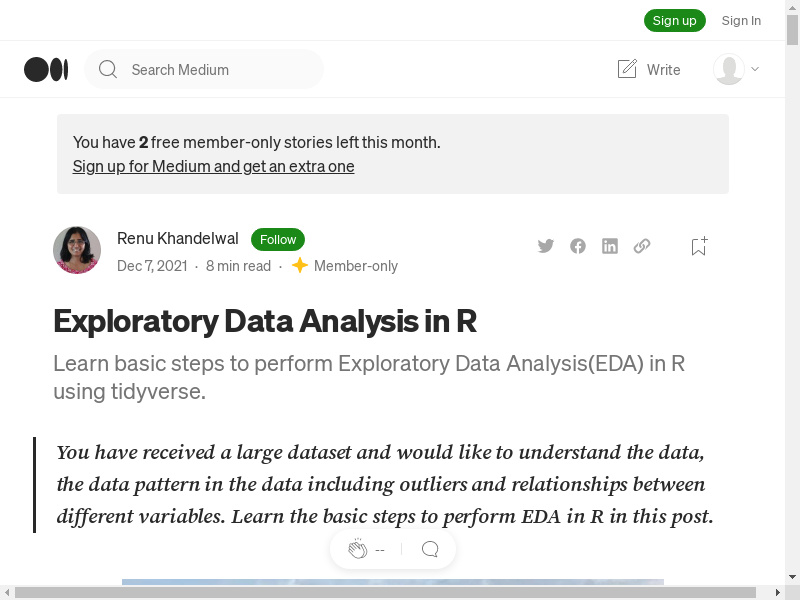 Preview of Exploratory Data Analysis