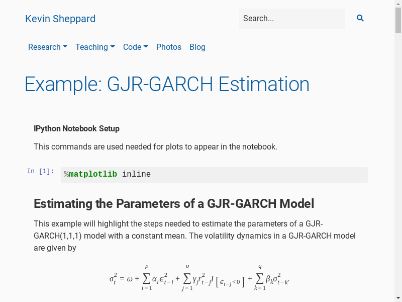 Preview of GJR-GARCH Estimation